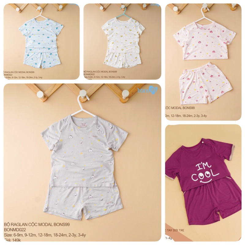 bộ cộc tay vải coton modal mềm mát