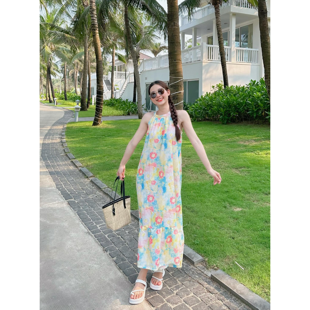 Set đồ đôi Mẹ và Bé Maxi màu trắng cao cấp 0