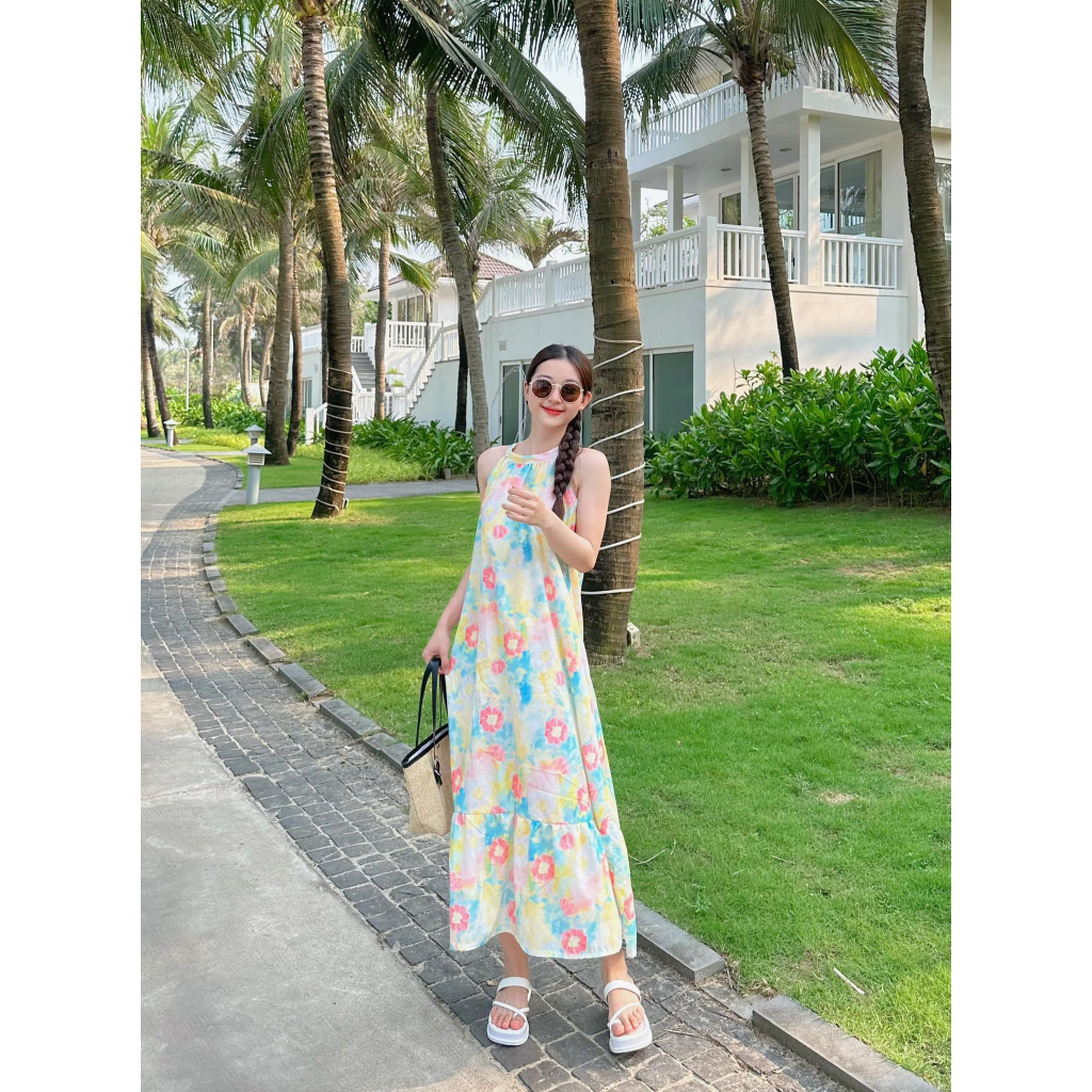 Set đồ đôi Mẹ và Bé Maxi màu trắng cao cấp 0