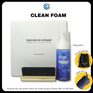 Chai Vệ Sinh Giày Thecobbler Foam Cleaner Kèm Bàn Chải, Khăn Lau, Túi Vải Canvas