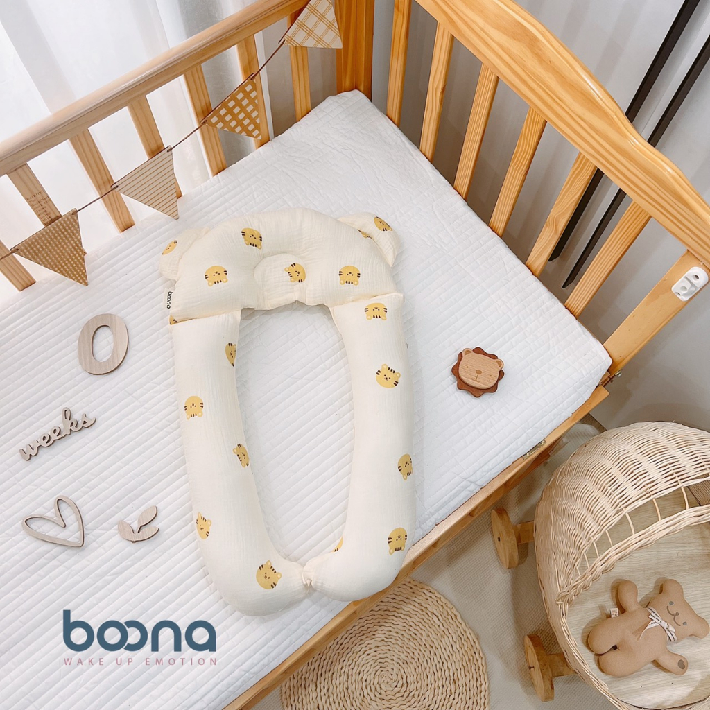 Gối Chữ U Boona Vải Xô Muslin Cao Cấp Thoáng Khí, Thấm Hút Siêu Tốt