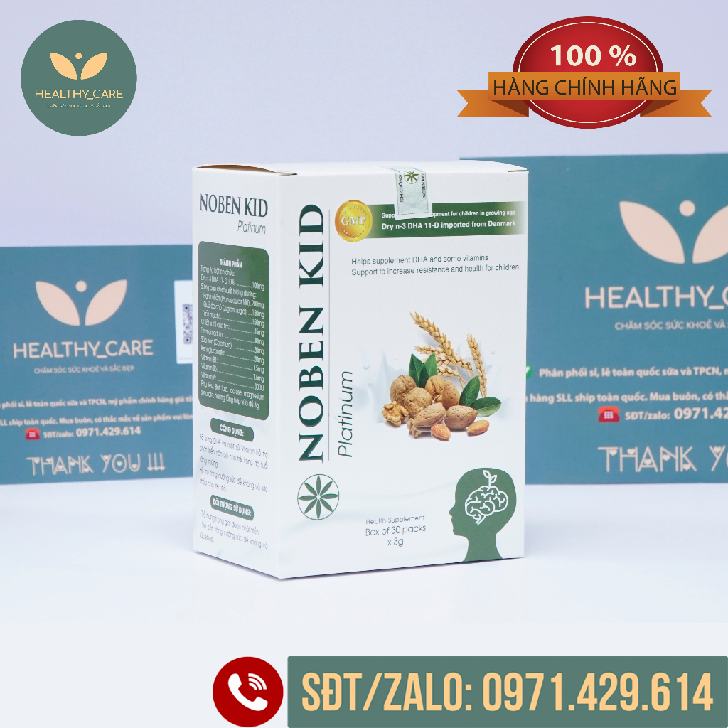 NOBEN KID Cốm Trí Não Chính Hãng - Giúp Bé Thông Minh, Tăng Khả Năng Ghi Nhớ, Phát Triển Trí Não