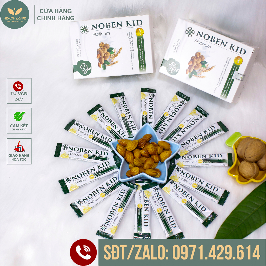 NOBEN KID Cốm Trí Não Chính Hãng - Giúp Bé Thông Minh, Tăng Khả Năng Ghi Nhớ, Phát Triển Trí Não