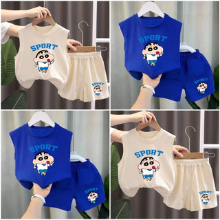 Bộ ba lỗ cho bé, bộ sát nách hình Shin 7-19 kg