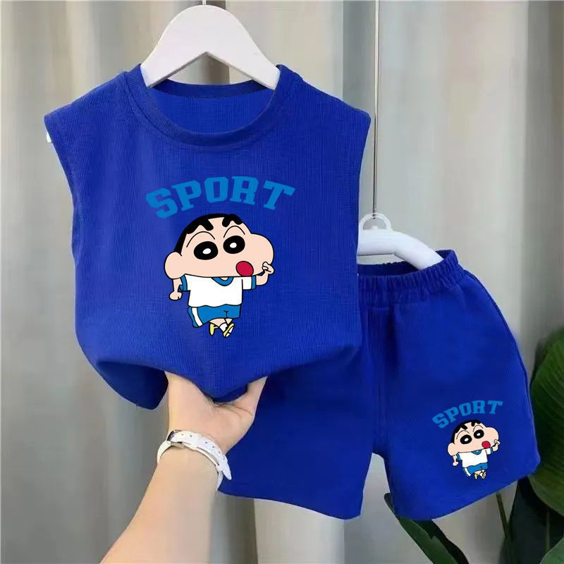 Bộ ba lỗ cho bé, bộ sát nách hình Shin 7-19 kg
