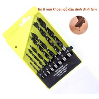 Bộ 8 mũi khoan gỗ định tâm 3 ngạnh khoan chính xác ShoppLionn