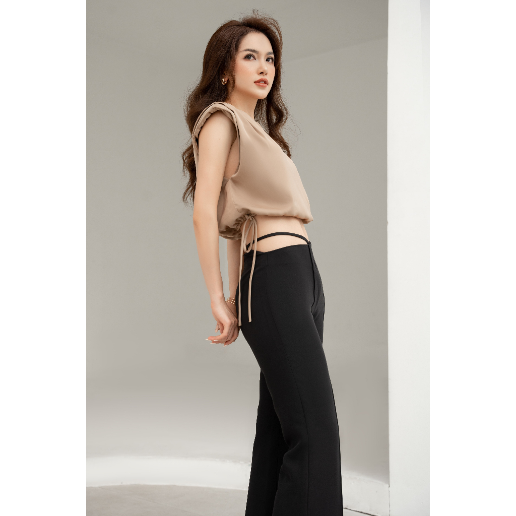 Croptop lụa buộc dây Jemy