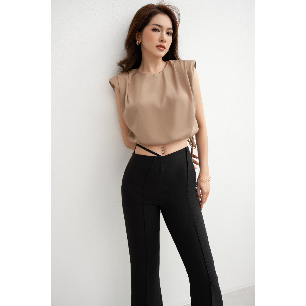 Croptop lụa buộc dây Jemy