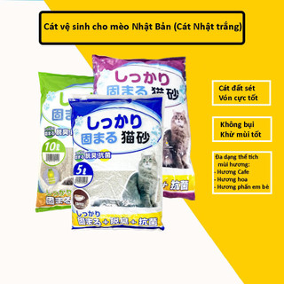 Cát vệ sinh cho mèo, Cát nhật trắng túi 18L mùi Cafe