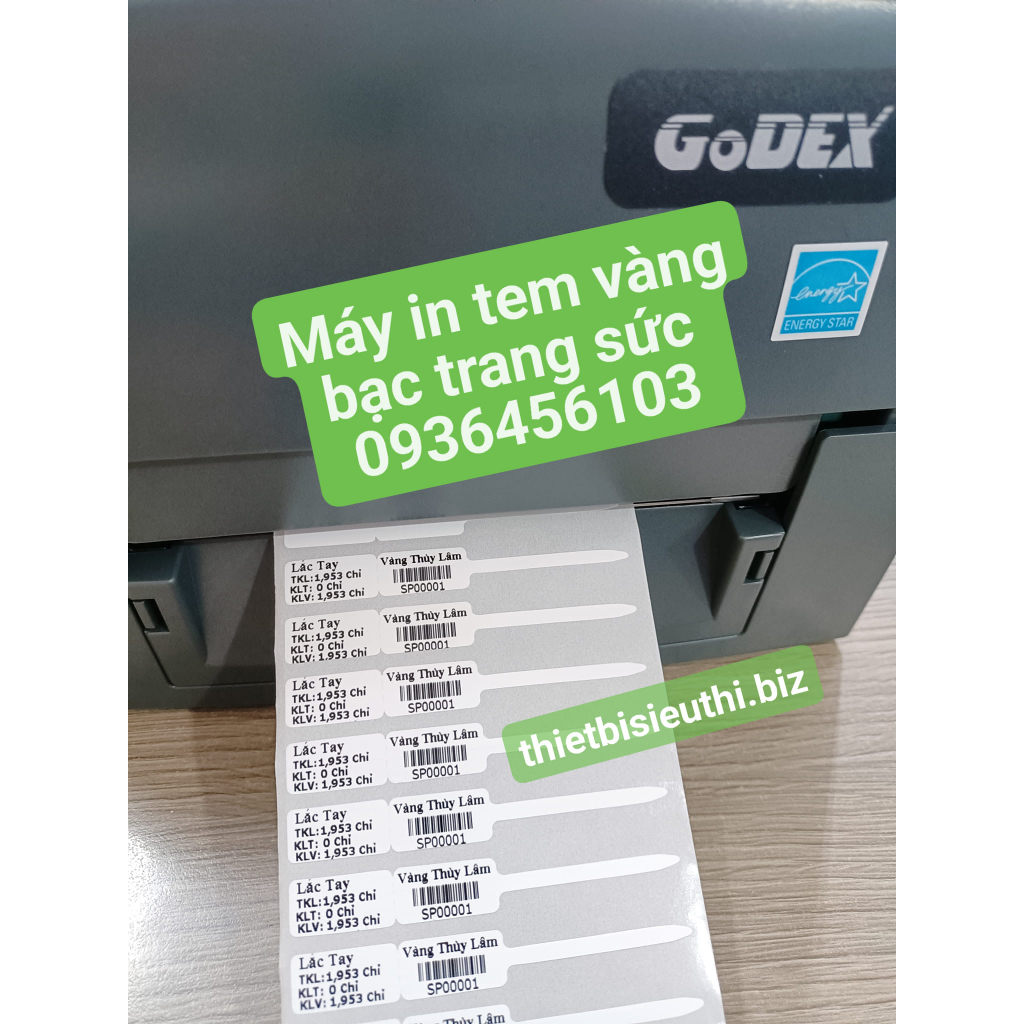 Máy in tem vàng bạc trang sức, in tem gọng kính mắt - Máy in tem Godex G500 bền, in rõ nét, in nhanh