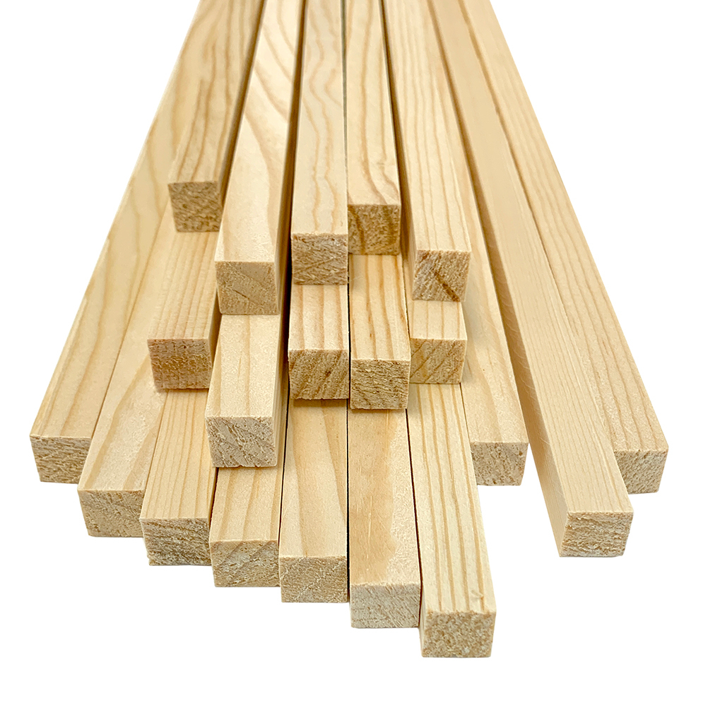 Thanh gỗ thông vuông dài 1m5  được bào láng, dùng để decor,trang trí,làm đồ hamade,...