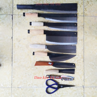 Bộ dao kéo nhà bếp 10 món cao cấp làng rèn - Dụng cụ nhà bếp