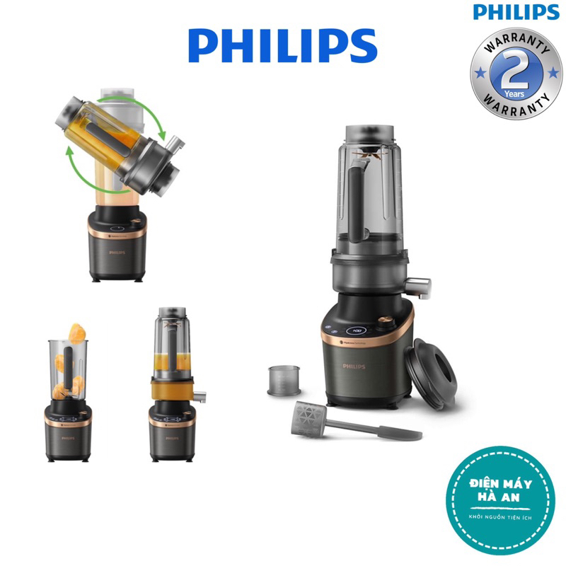 Máy xay sinh tố Philips HR3770 với CÔNG NGHỆ XAY & ÉP trong cùng 1 máy, công suất 1500W - Hàng chính