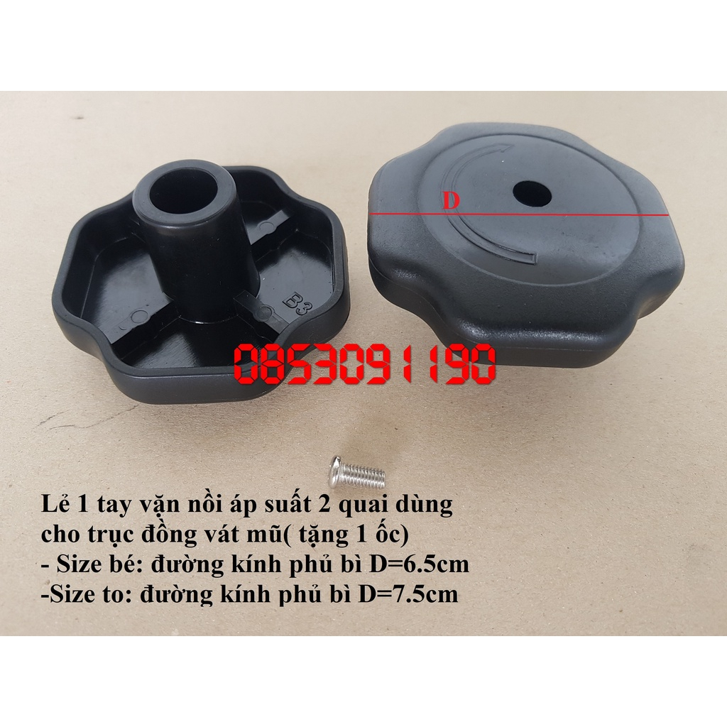 Tay vặn - núm vặn nồi áp suất ga 2 quai bằng nhựa chịu nhiệt