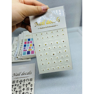 Stick hoa cúc stick hoa lụa 5D miếng dán móng hoa cúc trắng