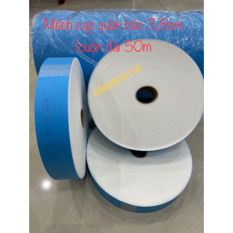 Mếch dán (ép) lên vải để làm cạp quần
