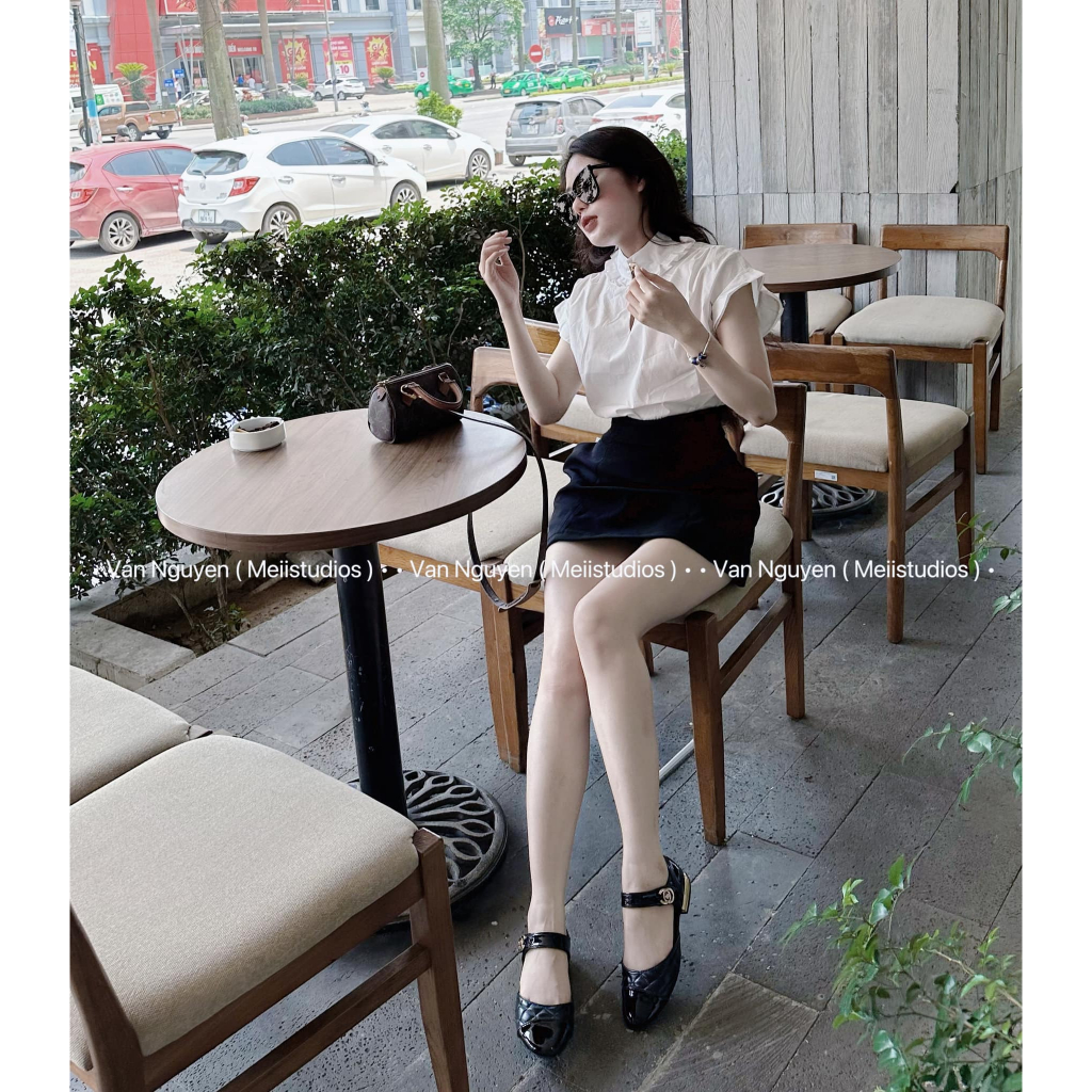 Áo sơ mi ngắn tay cúc đồng