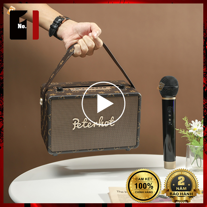Loa Hát Karaoke Bluetooth Kèm Mic Peterhot A106W Loa Karaoke Xách Tay Không Dây Âm Thanh Khủng
