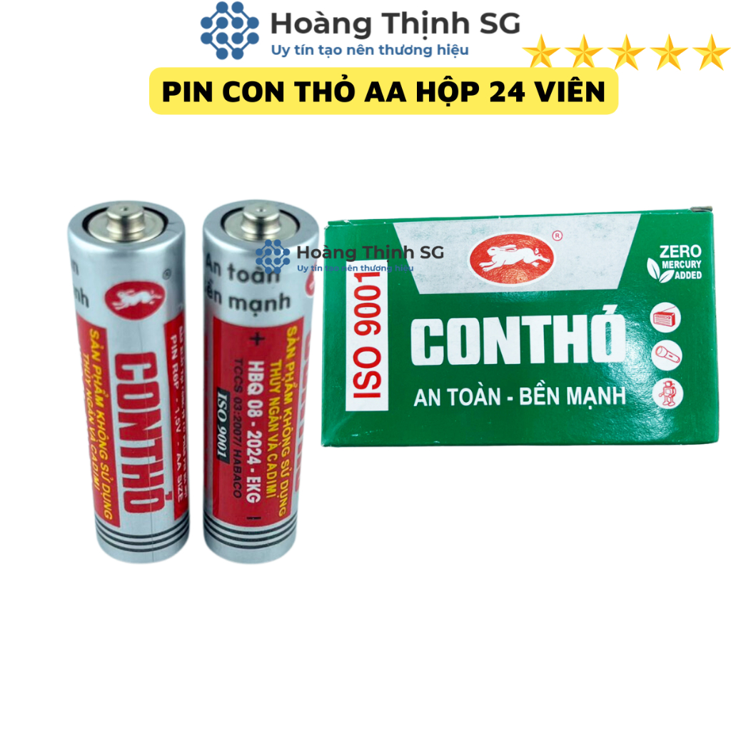 Pin Con Thỏ, Pin tiểu AA & Pin đũa AAA 1.5V, hàng chính hãng