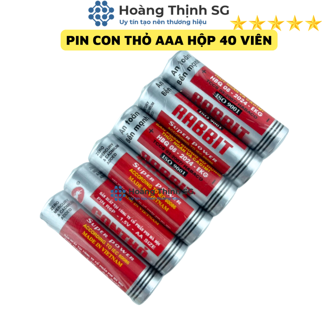 Pin Con Thỏ, Pin tiểu AA & Pin đũa AAA 1.5V, hàng chính hãng
