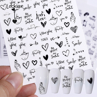 Stick trái tim kèm chữ kí làm nail stick hình chữ trái tim