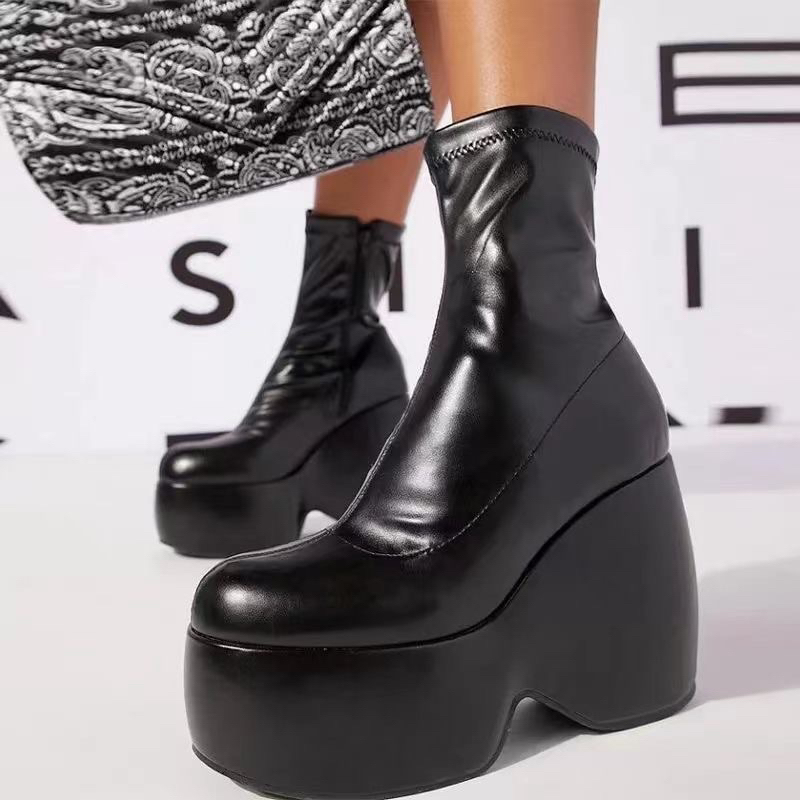 Boots da cổ thấp đế 12cm