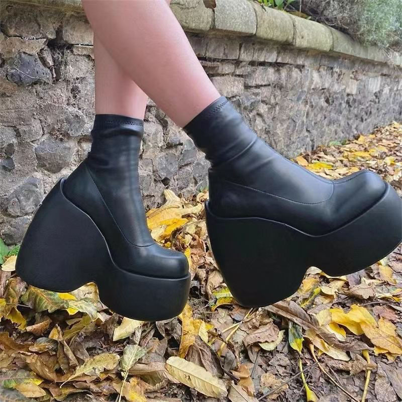 Boots da cổ thấp đế 12cm