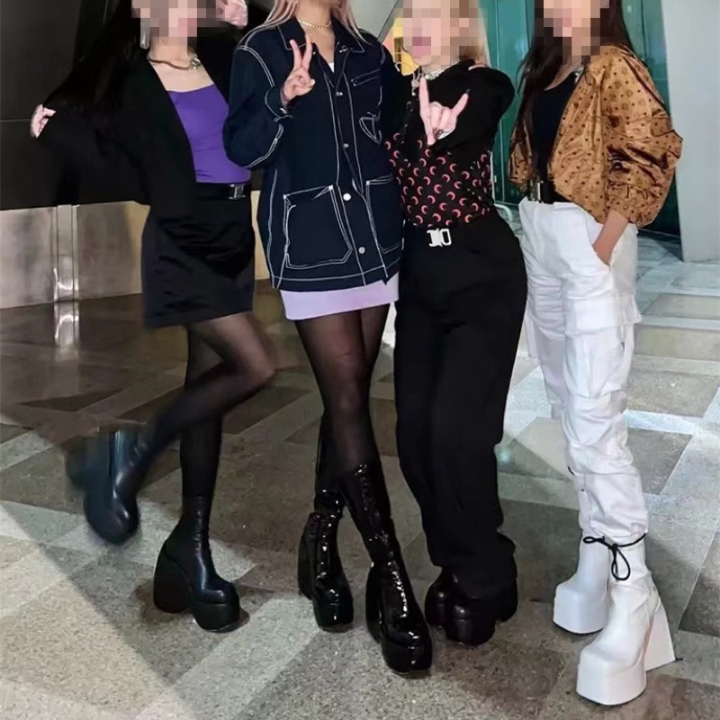 Boots da cổ thấp đế 12cm