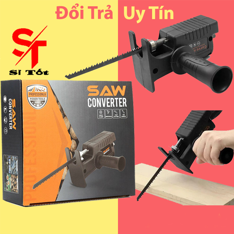 Bộ Chuyển Đổi Máy Khoan Thành Máy Cưa Điện Cầm Tay Tặng 3 Lưỡi Cưa Gỗ Kim Loại Và Nhựa ( Lắp Được Khoan Pin Và Điện)