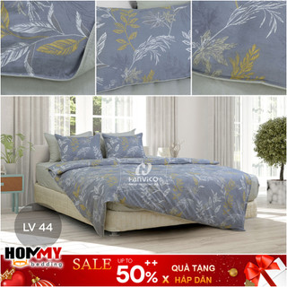 🍁 Bộ Chăn Ga Gối 🍁 Hanvico Living LV44 vải cotton cao cấp (ga chun, vỏ chăn, đôi vỏ gối)