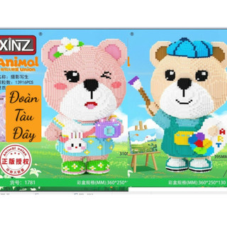 Hàng Sẵn Xếp Hình 48cm loại mới nâng cấp ,lắp ráp mô hình gấu  kute animal union Bearbrick 45cm đẹp, quà tặng trưng bày