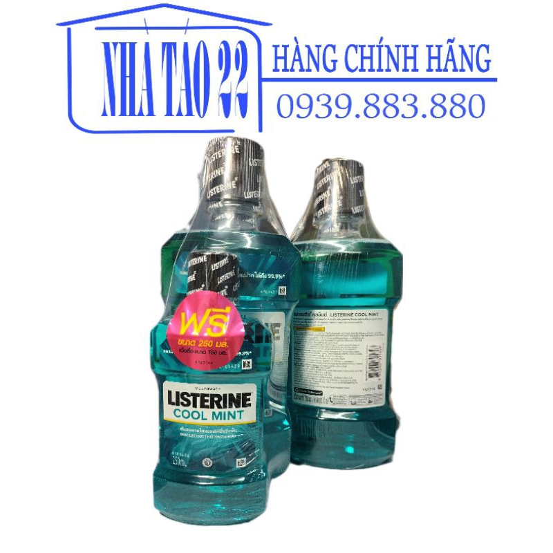 Nước Súc Miệng LISTERINE 1000ml - SET 2 Chai (750+250 ml)