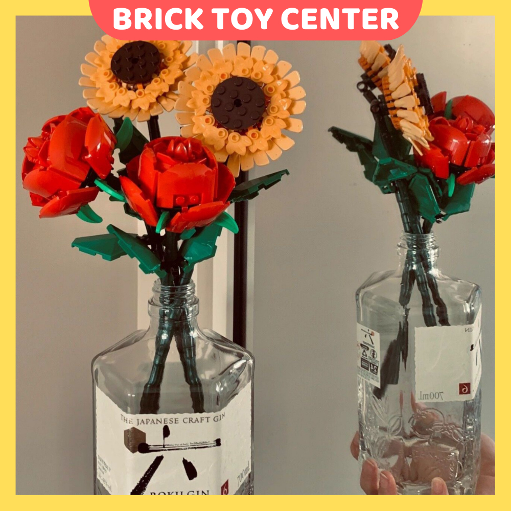 Cành hoa hồng hoa hướng dương hoa tulip nhiều màu sắc decor trang trí nhà cửa quà tặng bạn gái 8/3 20/10