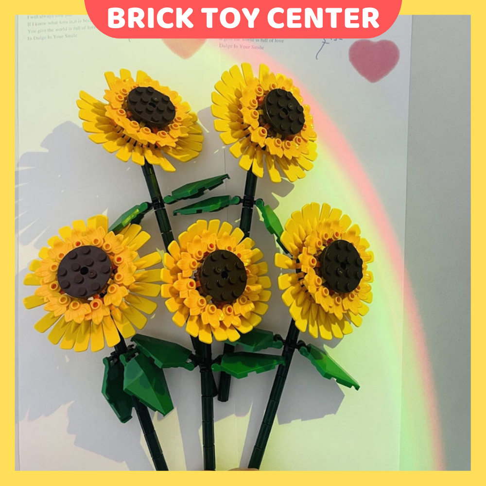 Cành hoa hồng hoa hướng dương hoa tulip nhiều màu sắc decor trang trí nhà cửa quà tặng bạn gái 8/3 20/10