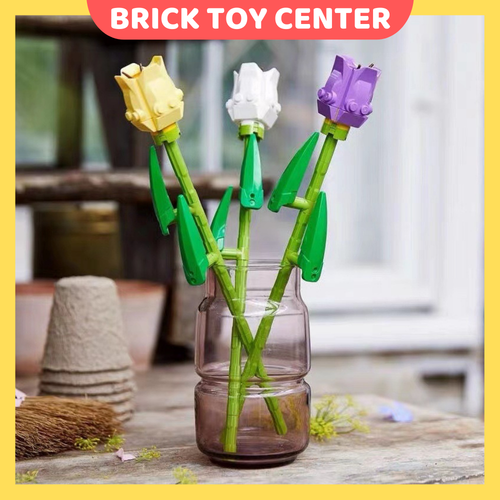 Cành hoa hồng hoa hướng dương hoa tulip nhiều màu sắc decor trang trí nhà cửa quà tặng bạn gái 8/3 20/10