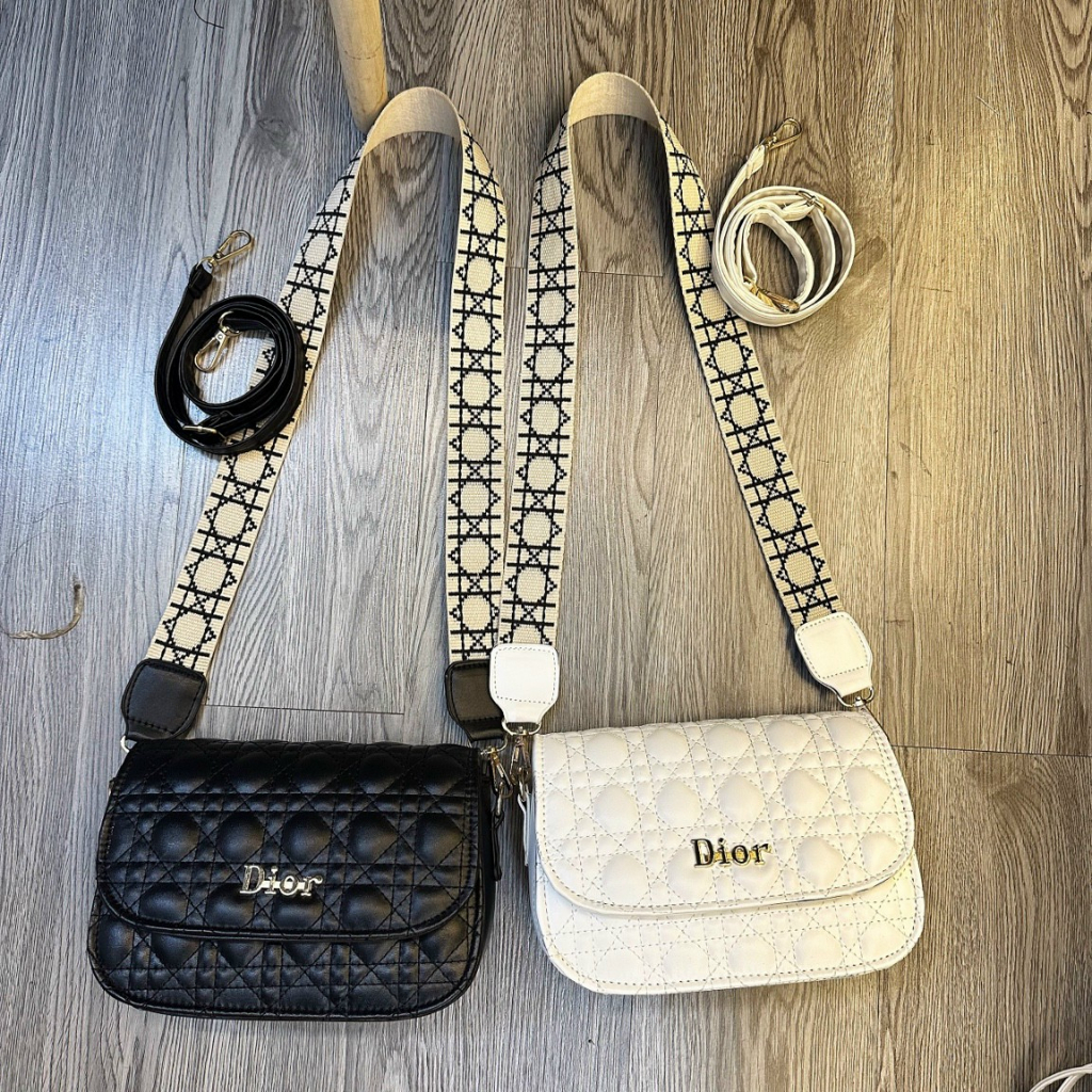 Túi bầu D.ior da mềm dây đeo vải phong cách trẻ trung