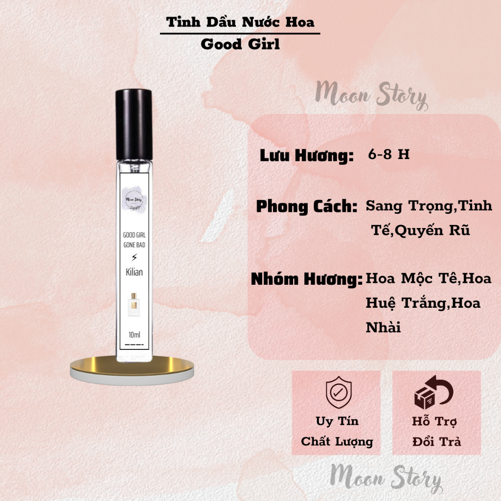 Nước Hoa Nữ,Tinh Dầu Nước Hoa Rắn Trắng Kilian Good Girl Gone Bad mùi hương quyền lực sang trọng 10ml-Moon Story