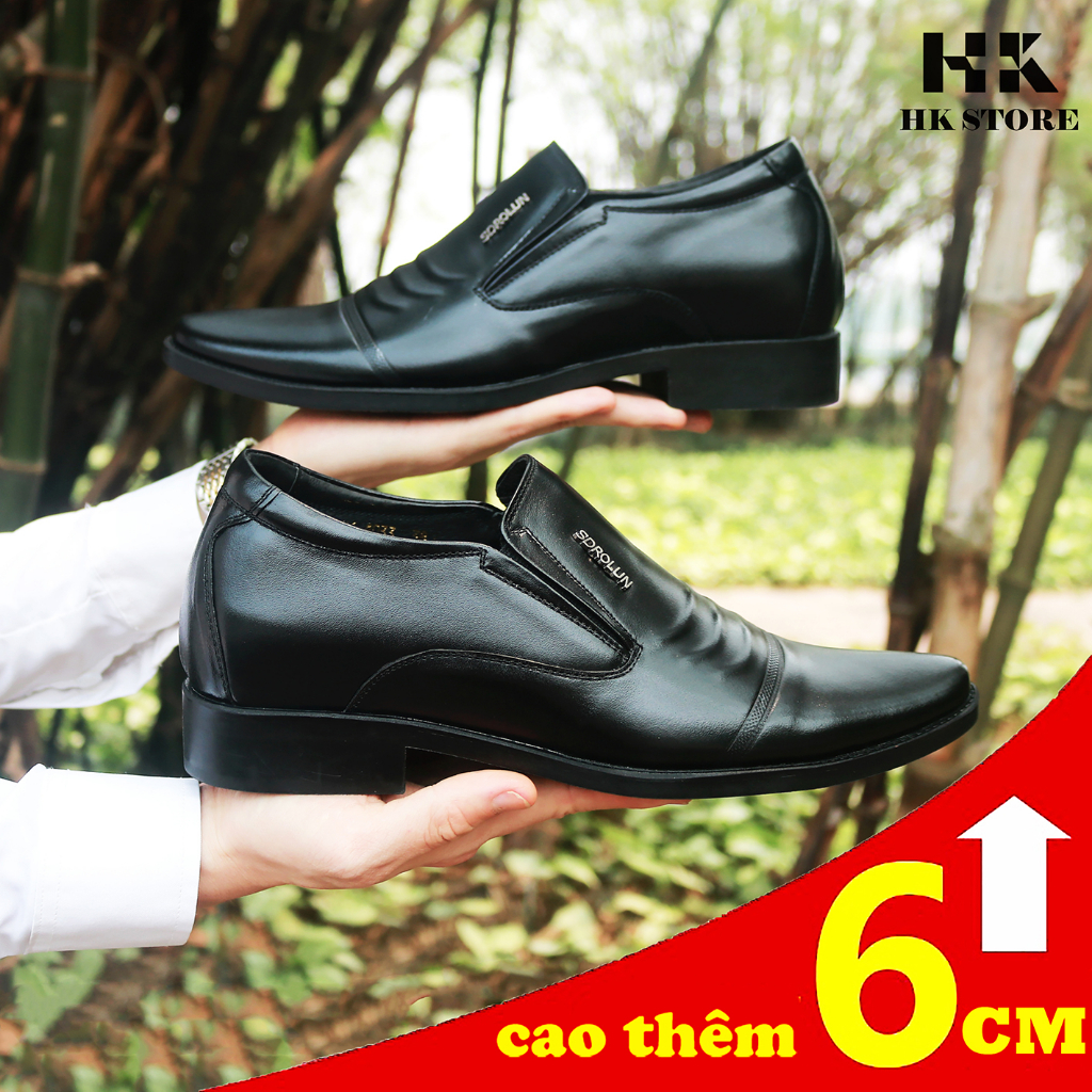 Giày tây nam tăng chiều cao 6cm - kiểu dáng lịch sự sang trọng - hàng da bò thật 100% bảo hành 12 tháng. (dd03)