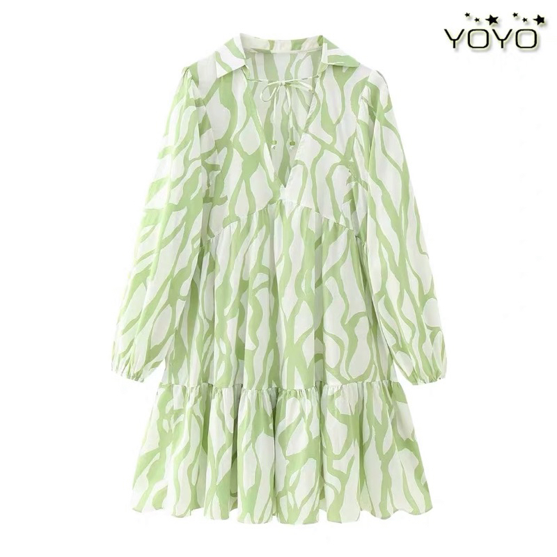 Đầm xanh baby doll  TQXK