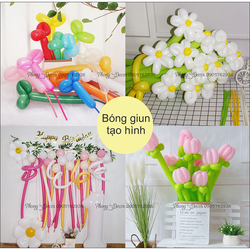 50 Bóng bay tạo hình / bóng bay dài,bóng bay giun (dùng để xoắn/bóng bay tạo hình)
