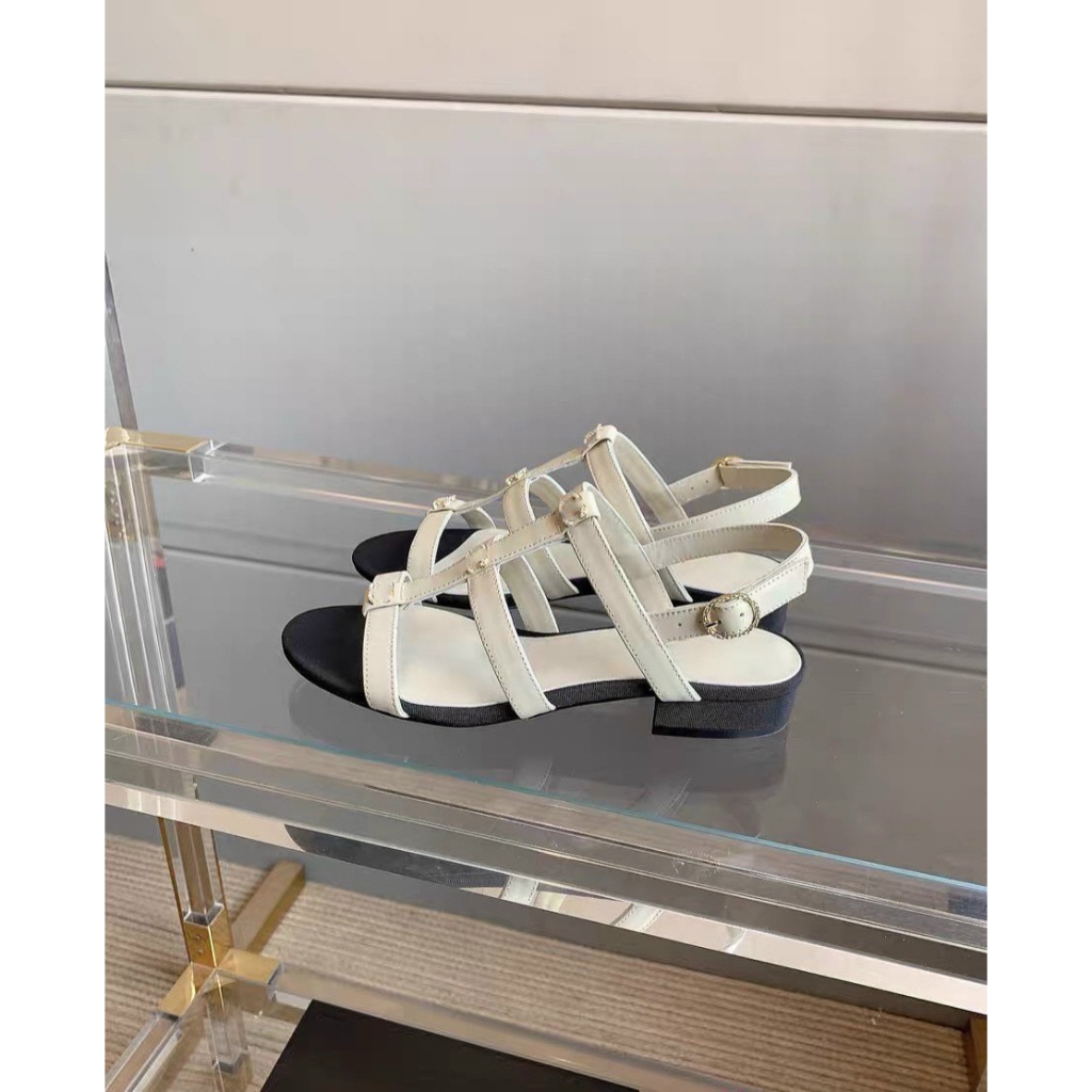 Sandal đế thấp quai ngang mẫu mới 2023 fullbox