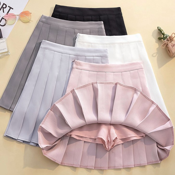 Chân váy xếp ly Tennis có quần trong cạp cao dáng xòe - Chân váy tennis xếp ly ngắn vải dày mềm học sinh đi biển công sở vifuur