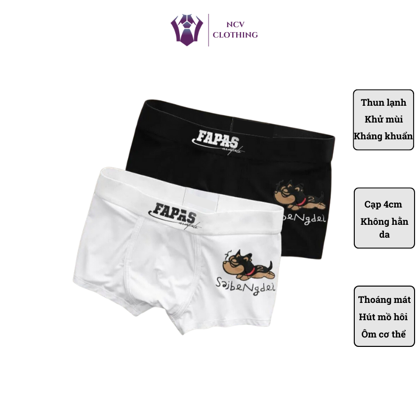 Combo Quần Lót Nam Thun Lạnh Boxers & Trunks Kháng Khuẩn Khử Mùi, Quần Sịp Đùi Cún Dễ Thương Co Giãn Cao Cấp ĐTFA