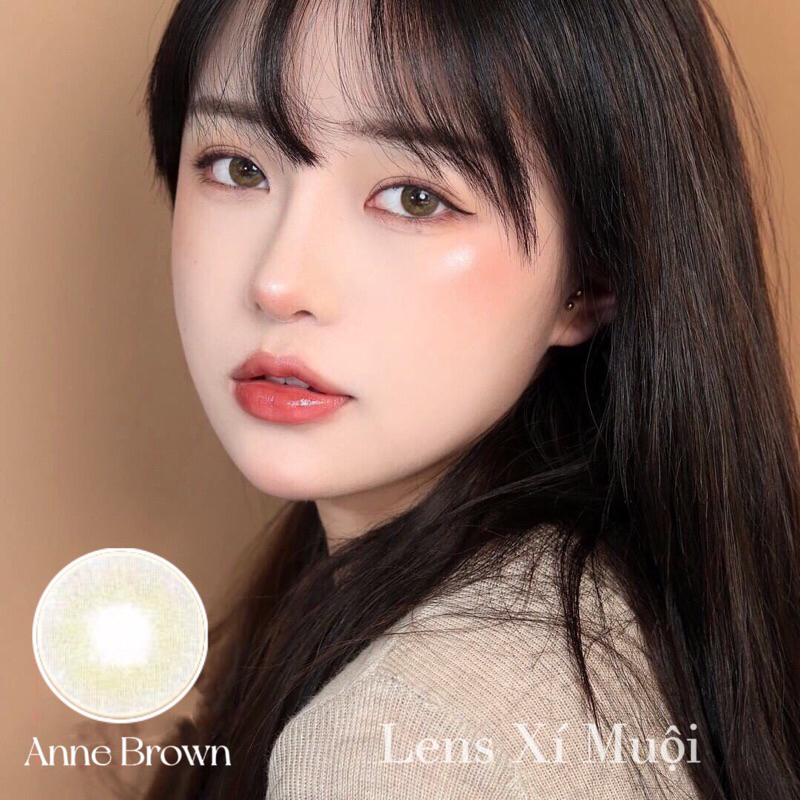 Lens mắt nâu tây Anne giãn vừa 0 độ