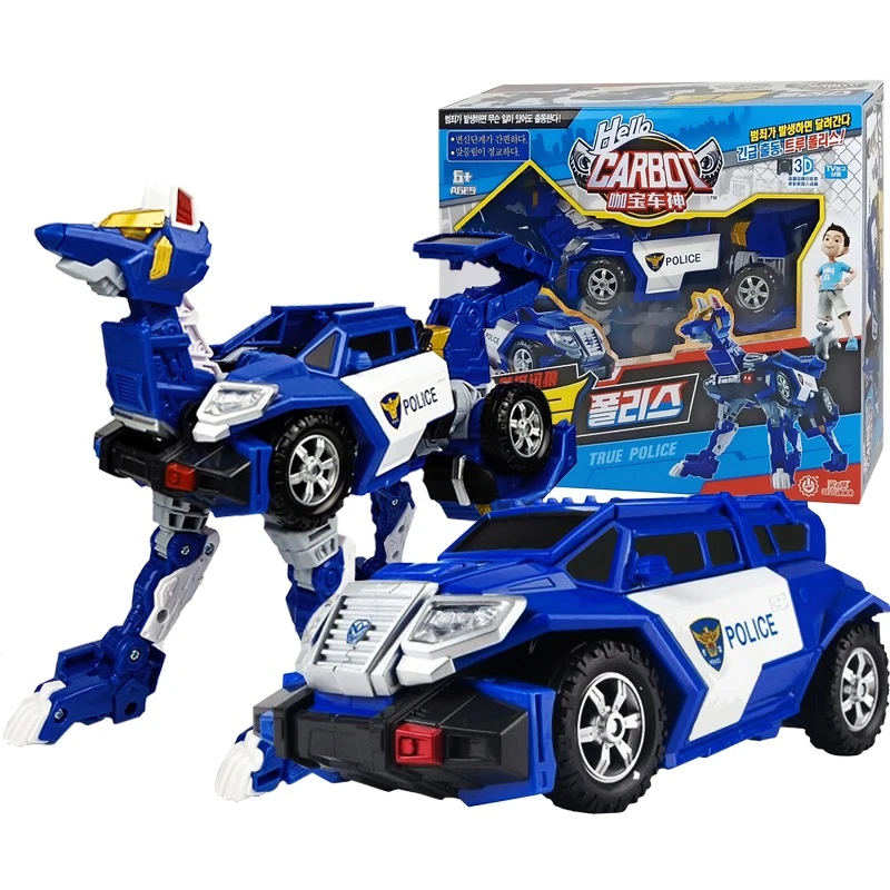 Đồ chơi ô tô biến hình thành Robot chó sói cảnh sát - hàng Hello Carbot chính hãng Choirock.