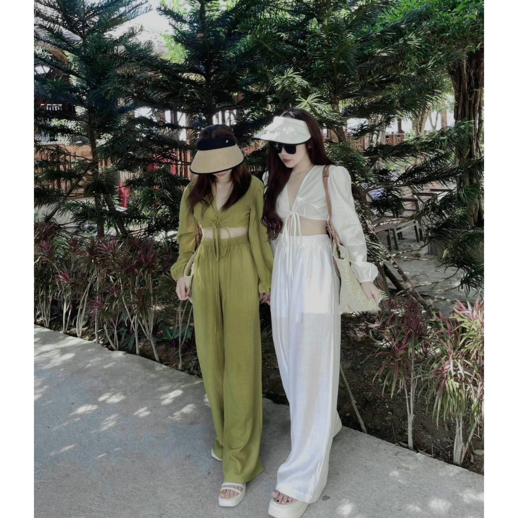 Set Đũi Đi Biển Siêu Hot, 2 Màu Xanh,Trắng