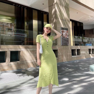 Váy maxi body basic cổ sợm ,chất sốp sóng QC .