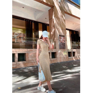 Váy maxi body basic cổ sợm ,chất sốp sóng QC .