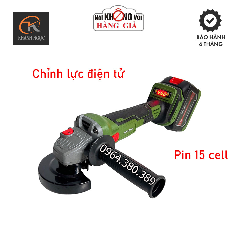 Máy mài pin AKUZA 01BL cao cấp không chổi than có chỉnh lực điện tử, 2 pin 15 cell.