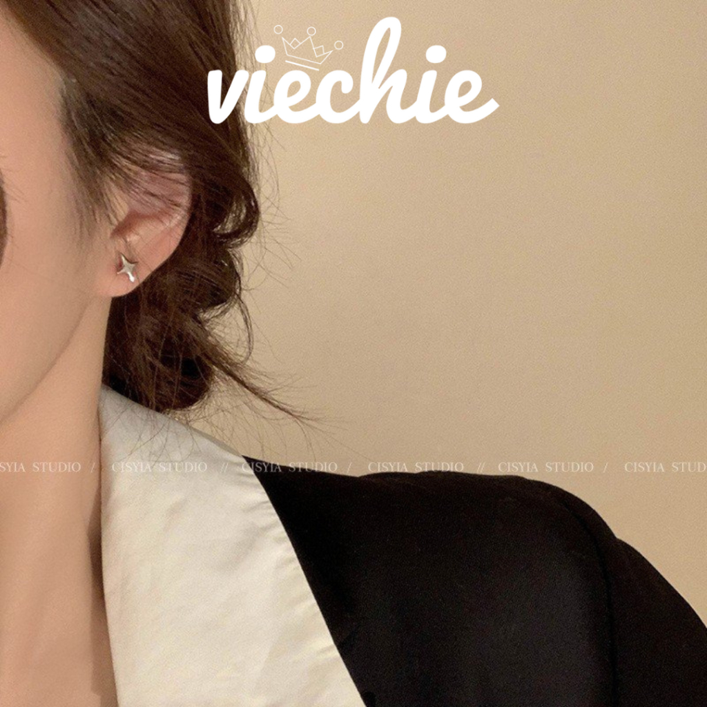 Khuyên tai bông tai nữ ngôi sao sáng bạc 925 Viechie E086